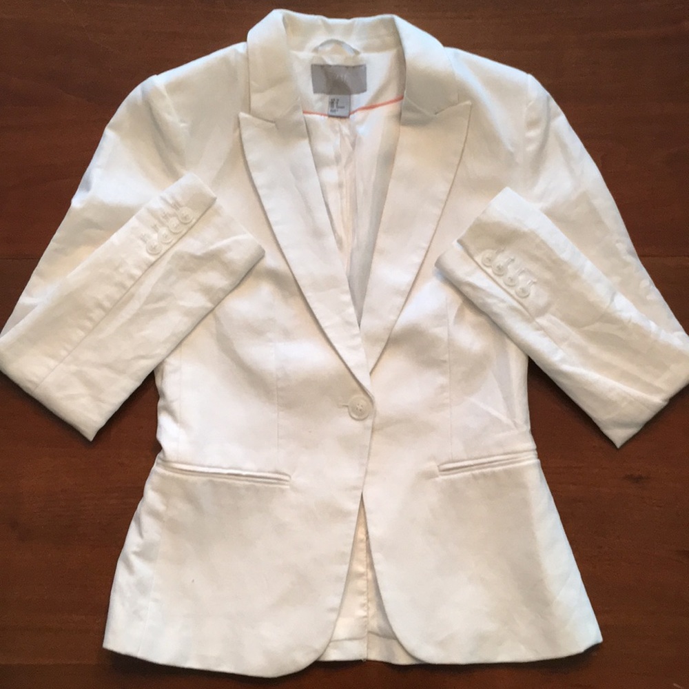 White linen blazer